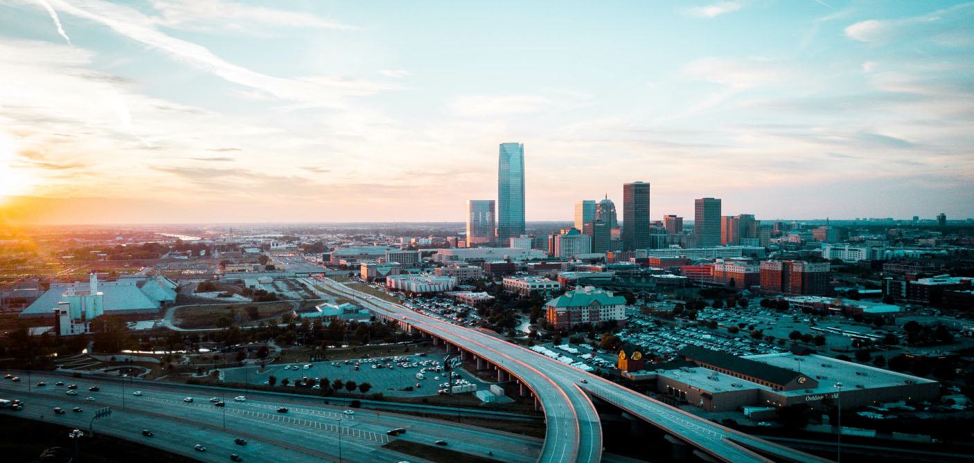 Aerial view of Oklahoma City