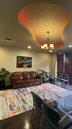 Relaxing reception area in Oklahoma City dental office